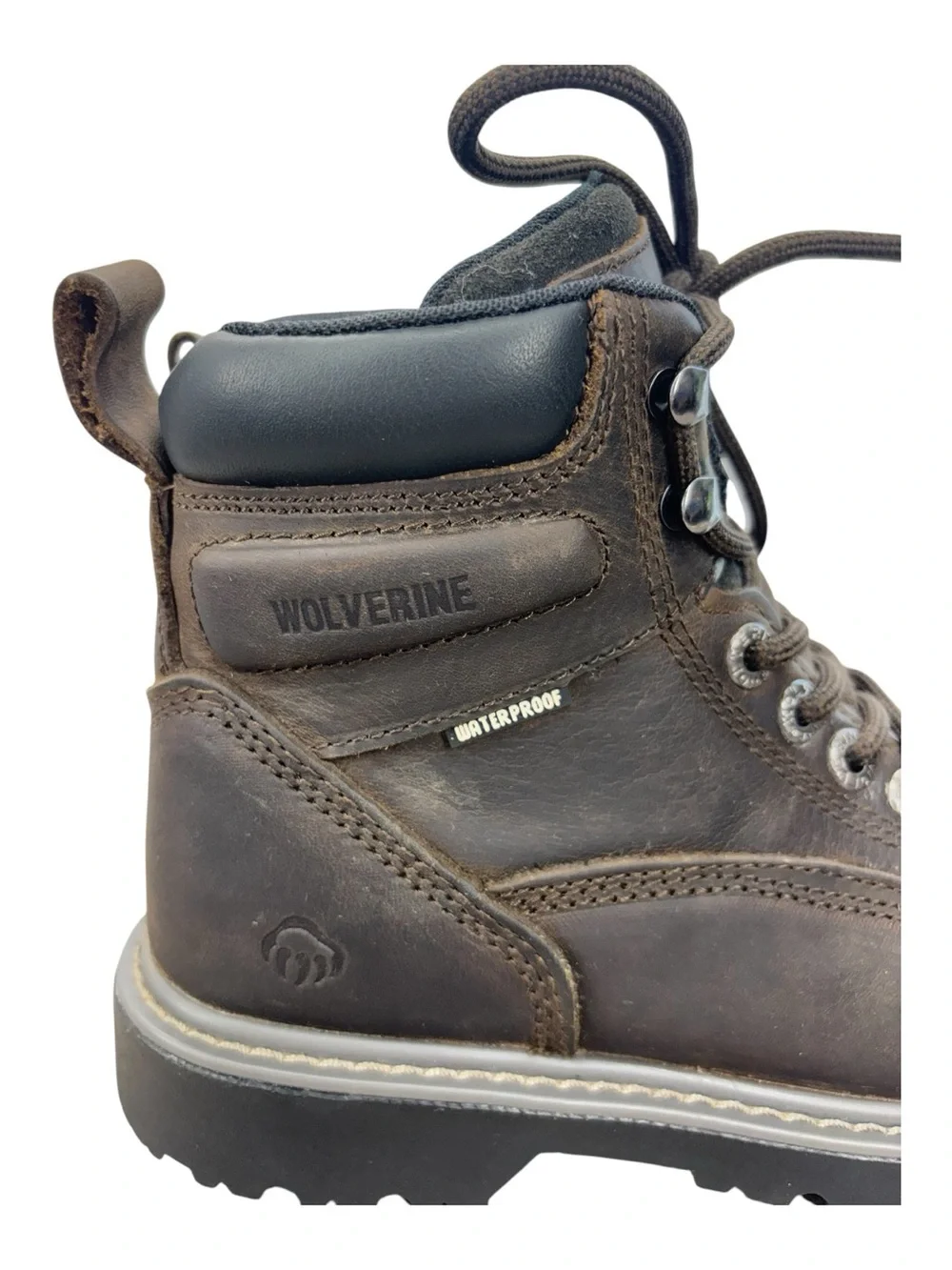 Wolverine Brown Leather Lace-Up Work Boots